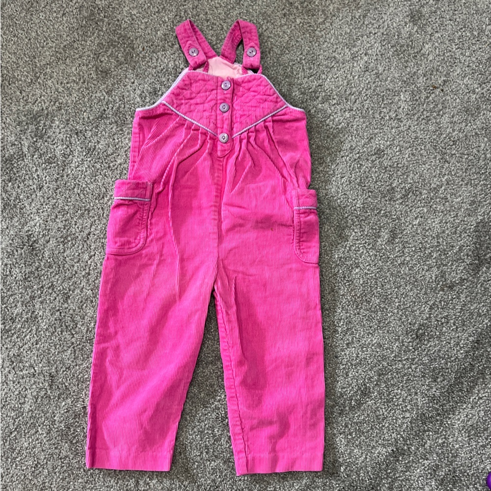 Vintage corduroy overalls‎ girls 3T pink purple jumper romper USA girly 90s